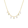 Gold Dangling CZ & Pearl Accented Necklace - Adina Eden's Jewels