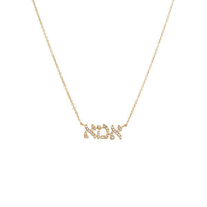 14K Gold Diamond Ima Nameplate Necklace 14K - Adina Eden's Jewels