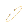 Gold Double CZ Bezel Open Bangle Bracelet - Adina Eden's Jewels