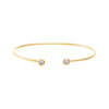  Double CZ Bezel Open Bangle Bracelet - Adina Eden's Jewels