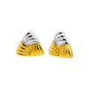 Two Tone Triangular Ridged Statement Stud Earring - Adina Eden's Jewels