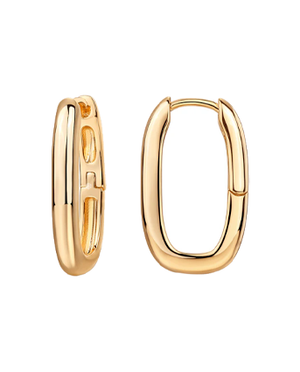 Gold Solid Paperclip Hoop Earring - Adina Eden's Jewels