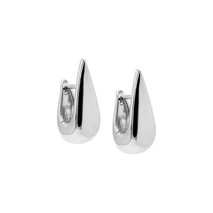 Silver Graduated Teardrop Huggie Earringb - Adina Eden's Jewels