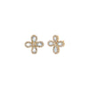 Diamond Pave Colored Stone Four Leaf Clover Stud Earring 14K - Adina Eden's Jewels