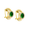 Emerald Green Pave Colored Stone Open Hoop Earring - Adina Eden's Jewels