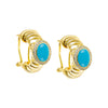 Turquoise Pave Colored Stone Open Hoop Earring - Adina Eden's Jewels