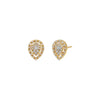 14K Gold Diamond Pave Pear Stud Earring 14K - Adina Eden's Jewels