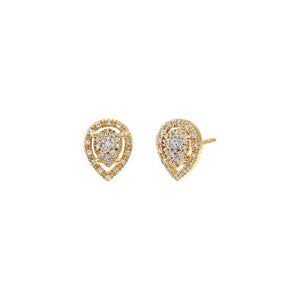 14K Gold Diamond Pave Pear Stud Earring 14K - Adina Eden's Jewels