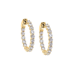 Diamond Mini Inside & Out Hoop Earring 14K