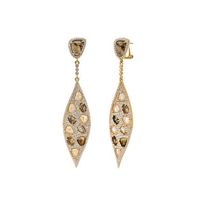 Gold Neutral Color Fancy Drop Stud Earring - Adina Eden's Jewels