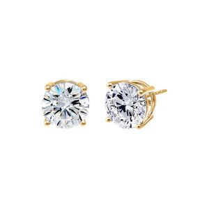 14K Gold / 8CT 8 Carat Lab Grown Diamond Solitaire Four Prong Stud Earring 14K - Adina Eden's Jewels