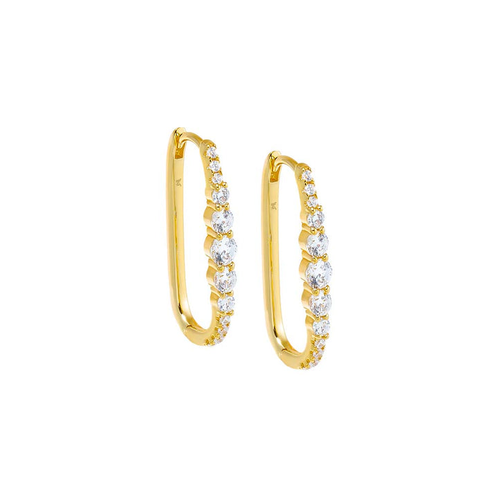 CZ Graduated U-Shape Huggie Earring