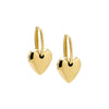 14K Gold Puffy Heart Oval Huggie Earring 14K - Adina Eden's Jewels