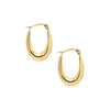  Solid Graduated Oval Shape Hoop Earring 14K - Adina Eden's Jewels