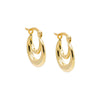 14K Gold Solid Double Hoop Earring 14K - Adina Eden's Jewels