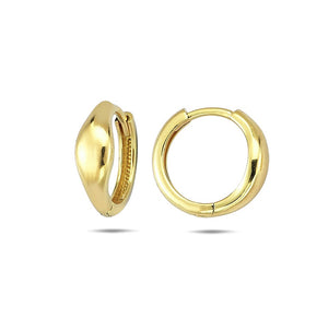 14K Gold Solid Center Graduated Huggie Earring 14K - Adina Eden's Jewels