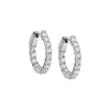 14K White Gold Diamond Inside & Out Hoop Earring 14K - Adina Eden's Jewels