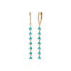  Diamond Pave X Turquoise Dangling Tennis Huggie Earring 14K - Adina Eden's Jewels