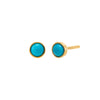 Turquoise Mini Turquoise Bezel Stud Earring 14K - Adina Eden's Jewels