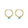 Turquoise Diamond Pave X Turquoise Spike Huggie Earring 14K - Adina Eden's Jewels