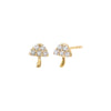 Diamond Pave Itty Bitty Mushroom Stud Earring 14K