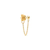 14K Gold / Single Front Back Chain Stud Earring 14K - Adina Eden's Jewels