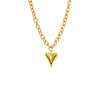 Gold Elongated Puffy Heart Pendant Necklace - Adina Eden's Jewels