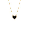 Onyx Pave Diamond Colored Stone Heart Necklace 14K - Adina Eden's Jewels