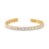  Illusion CZ X Baguette Tennis Open Bangle Bracelet - Adina Eden's Jewels