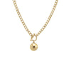 Gold Dangling Ball Toggle Cuban Chain Necklace - Adina Eden's Jewels