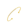 Gold CZ Bezel Bar Open Bangle Bracelet - Adina Eden's Jewels