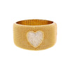  Pave Heart Accented Wide Mesh Bangle Bracelet - Adina Eden's Jewels