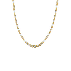 Gold CZ Bezel Graduated Tennis Necklace - Adina Eden's Jewels