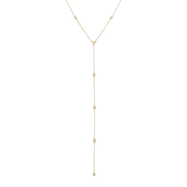 Diamond By The Yard Lariat 14K | Adina Eden Jewels