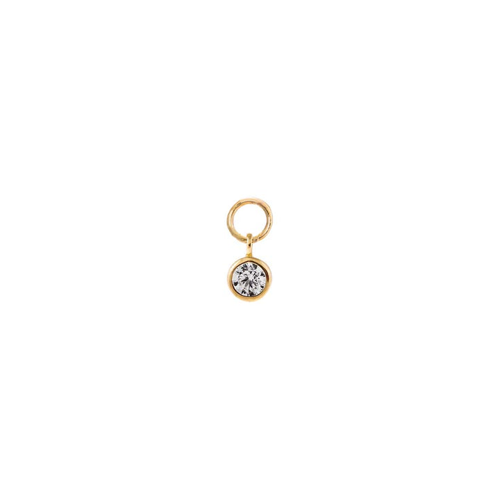 14K Gold Tiny CZ Bezel Charm 14K - Adina Eden's Jewels