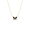 Onyx Pave Outline Colored Stone Butterfly Necklace - Adina Eden's Jewels