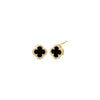 Onyx Pave Colored Stone Clover Stud Earring - Adina Eden's Jewels