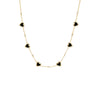 Onyx Pave Outlined Colored Stone Multi Heart Necklace - Adina Eden's Jewels