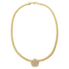  Pave X Baguette Fancy Flower Chain Necklace - Adina Eden's Jewels