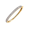 Gold Pave X Baguette Tennis Bangle Bracelet - Adina Eden's Jewels