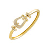 Gold Pave CZ Horesbit Bangle Bracelet - Adina Eden's Jewels