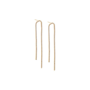 Gold Thin Tennis Loop Stud Earring - Adina Eden's Jewels