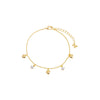 Gold CZ X Puffy Heart Dangling Bracelet - Adina Eden's Jewels