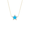 Turquoise Pave Outline Colored Stone Star Necklace - Adina Eden's Jewels