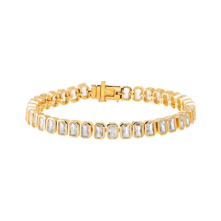 Colored Bezel Baguette Tennis Bracelet