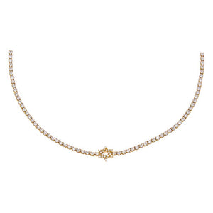 Gold Pave CZ Star Of David Tennis Choker - Adina Eden's Jewels