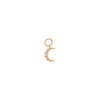 14K Gold Mini CZ Pave Moon Charm 14K - Adina Eden's Jewels