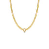 Gold CZ X Opal Cuban Link Pendant Necklace - Adina Eden's Jewels