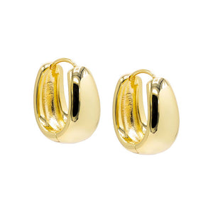 Gold Solid Mini Super Wide Hoop Earring - Adina Eden's Jewels