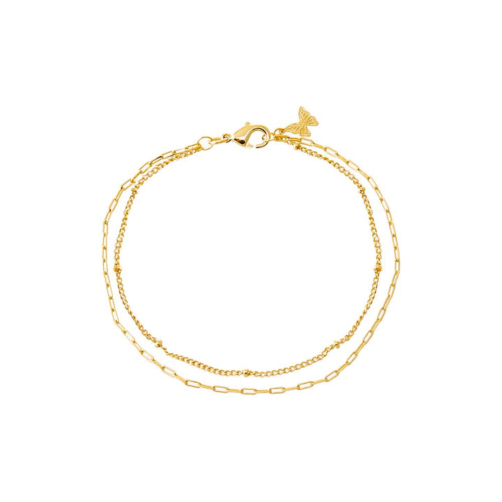 Gold Two In One Double Chain Bracelet - Adina Eden's Jewels